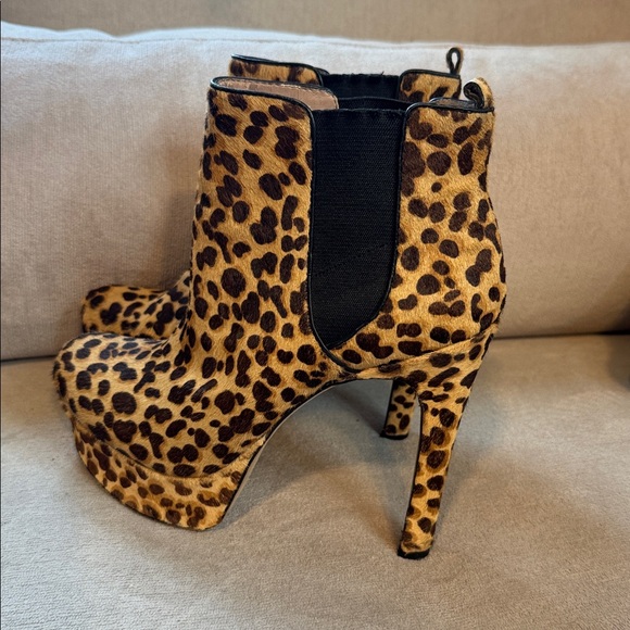 Vince Camuto Shoes - vince camuto heeled platform boots Pony Hair Leopard Brown Black Shoes